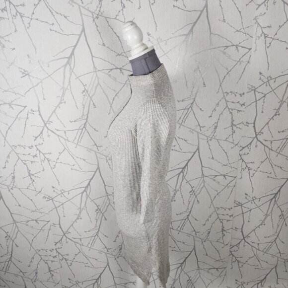 Rebecca King Gray Cotton Blend Waffle Knit Mock Neck Dress - Picture 3 of 7